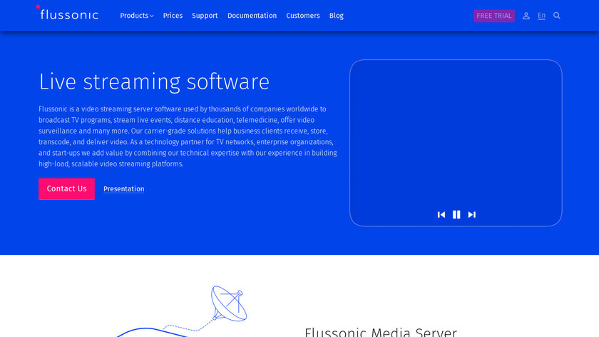 Flussonic Landing Page