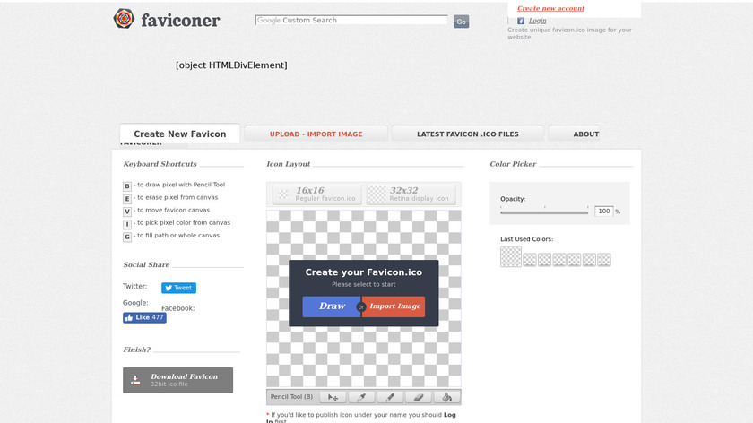 Faviconer Landing Page