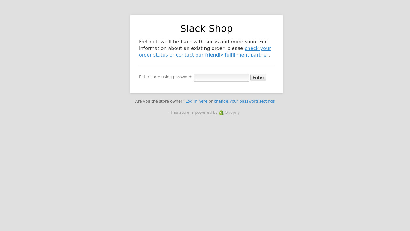 Slack Socks Landing page
