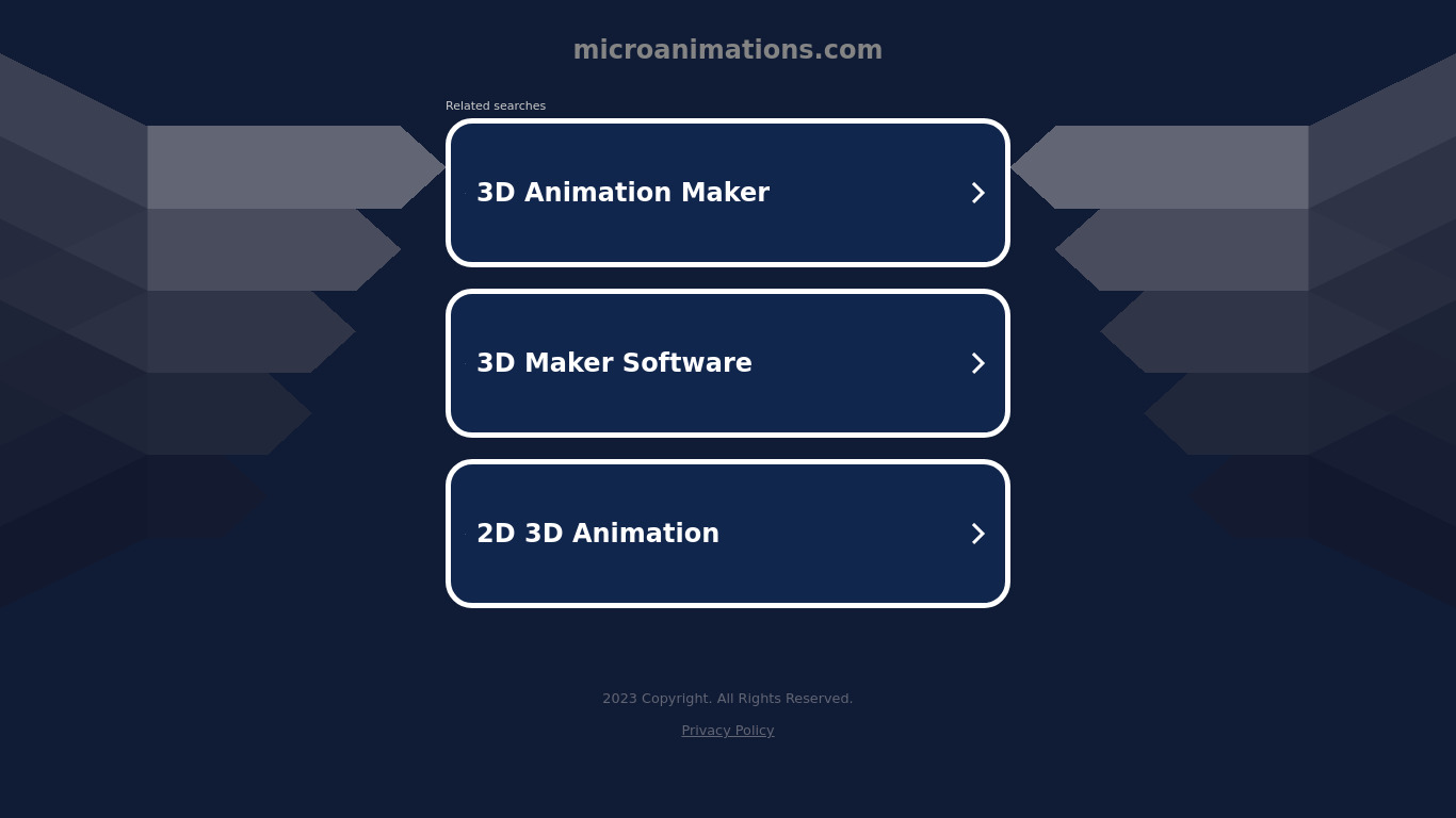 Micro Animations Landing page