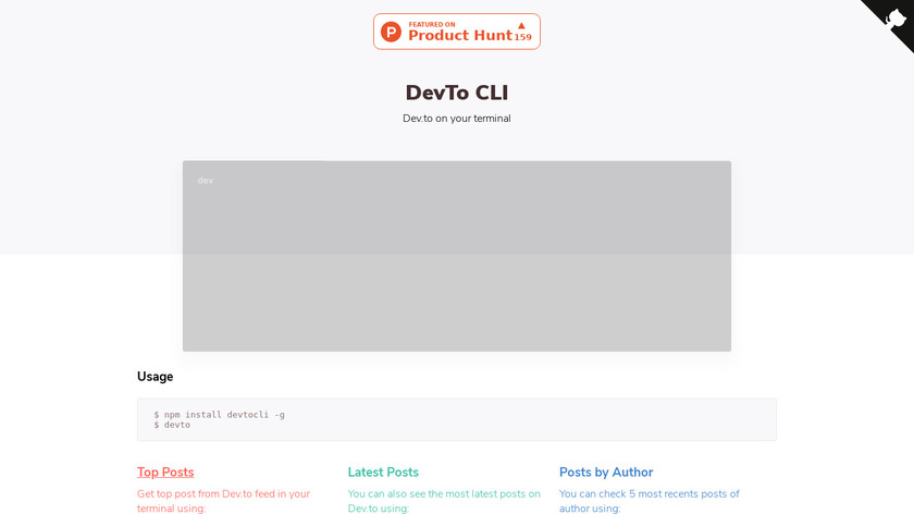 DEV CLI Landing Page
