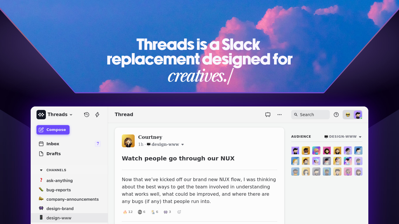 Threads Landing page