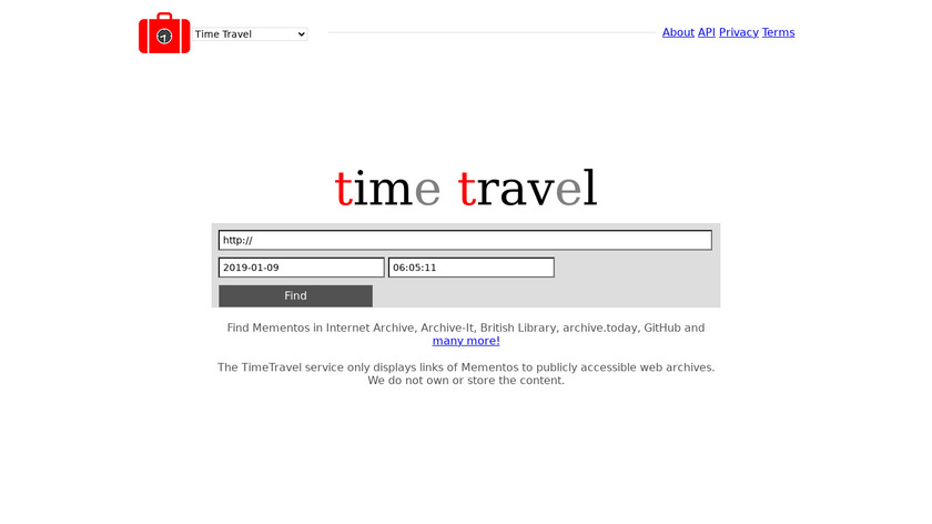 Time Travel Landing Page