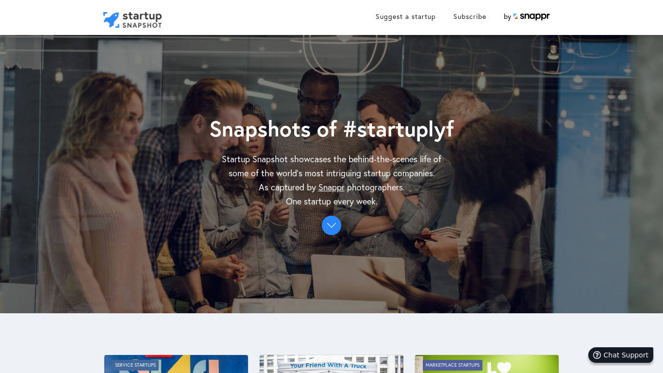 Startup Snapshot Landing page