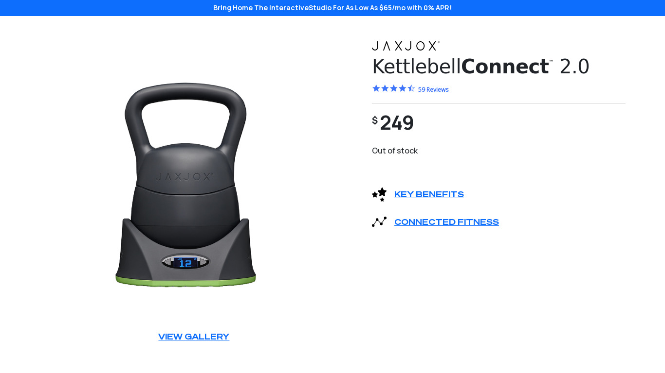 KettleBell Connect Landing page