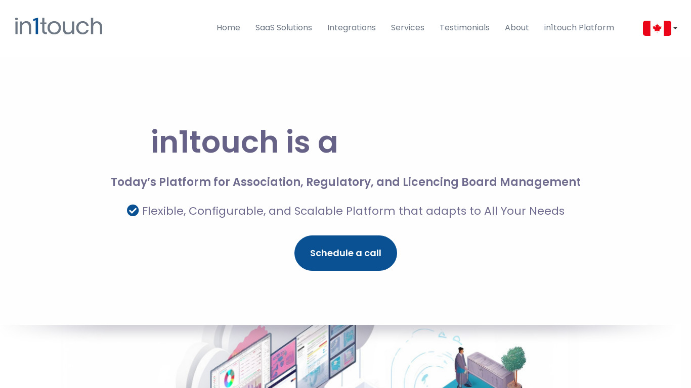 in1touch Landing page