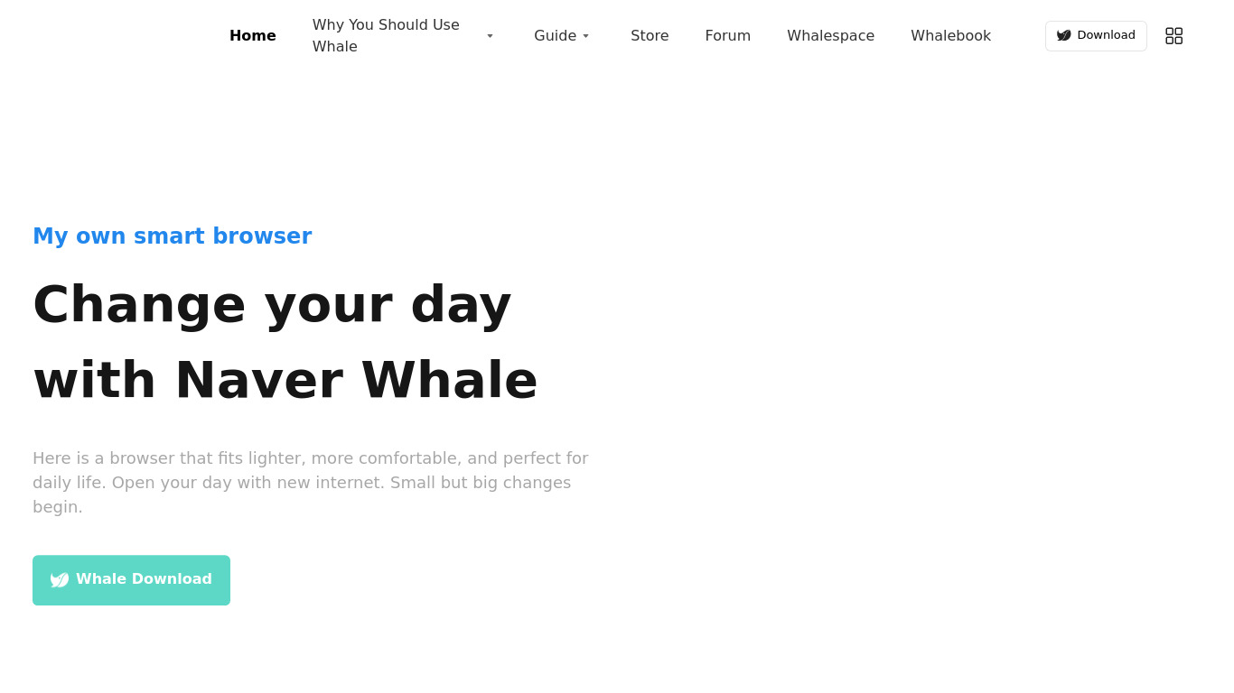Whale Landing page