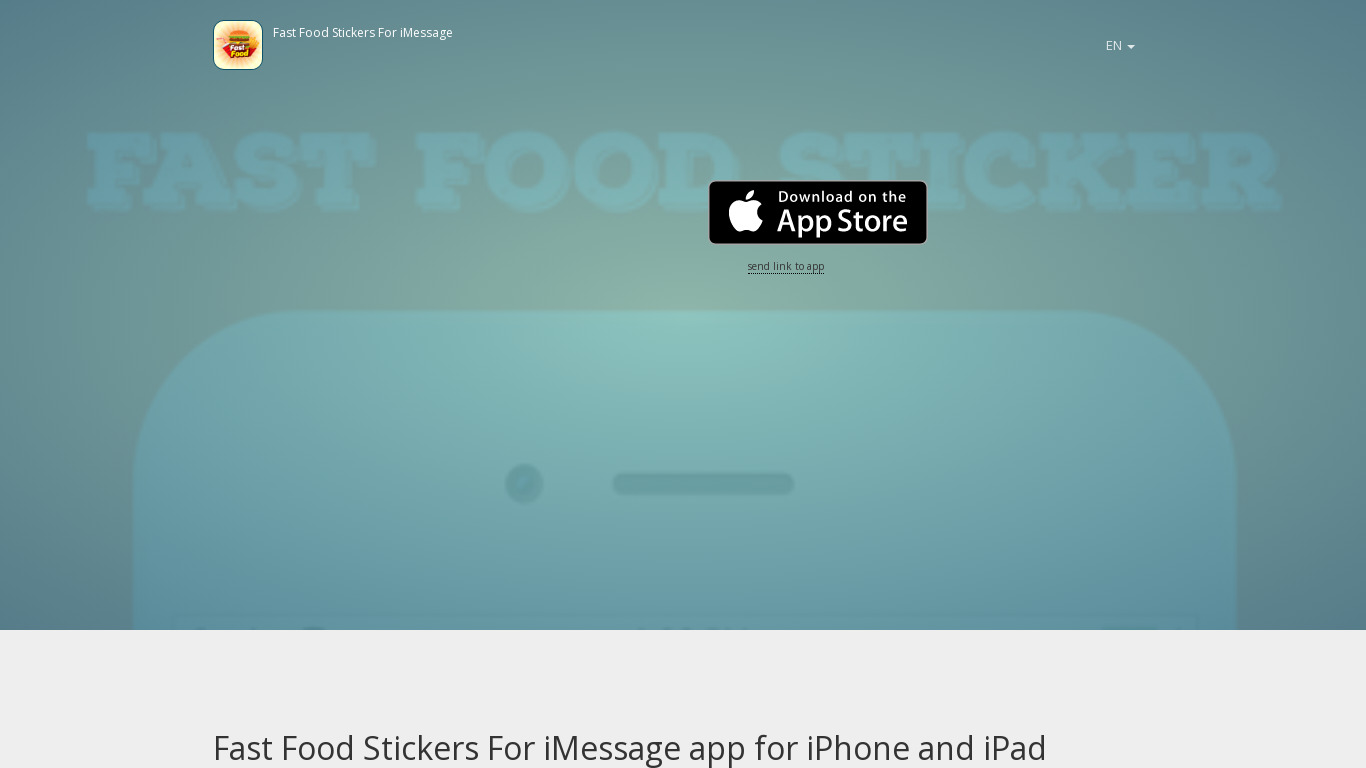 Fast Food Stickers For iMessage Landing page