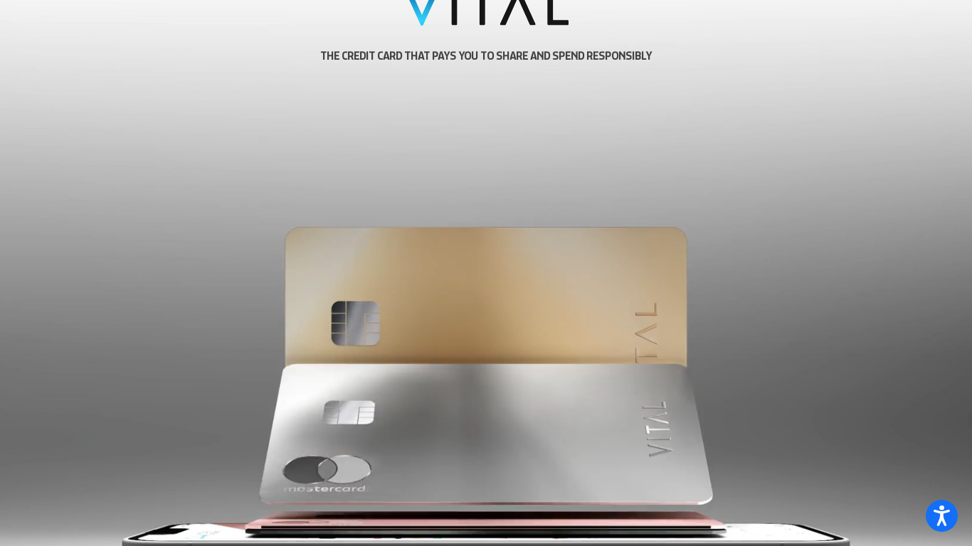 VITAL Card Landing page
