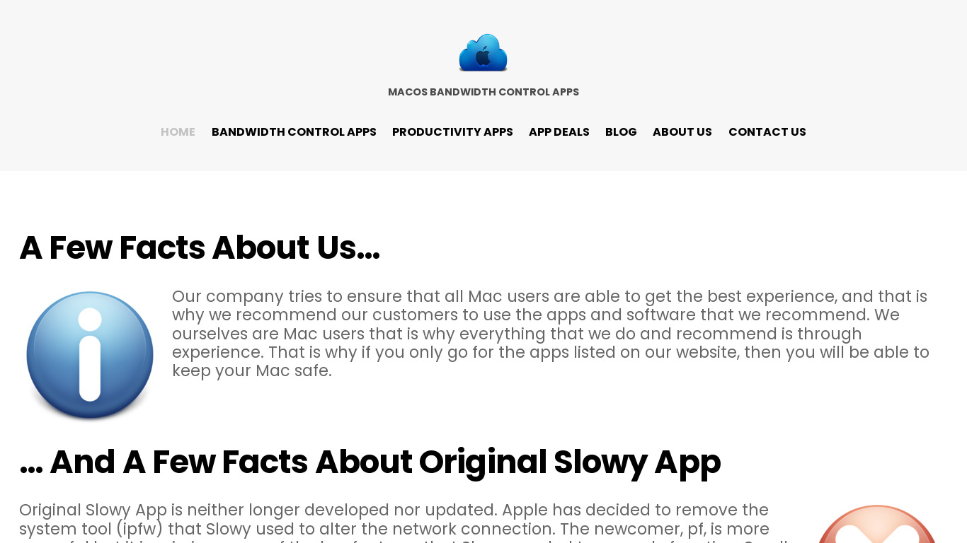 Slowy app Landing page