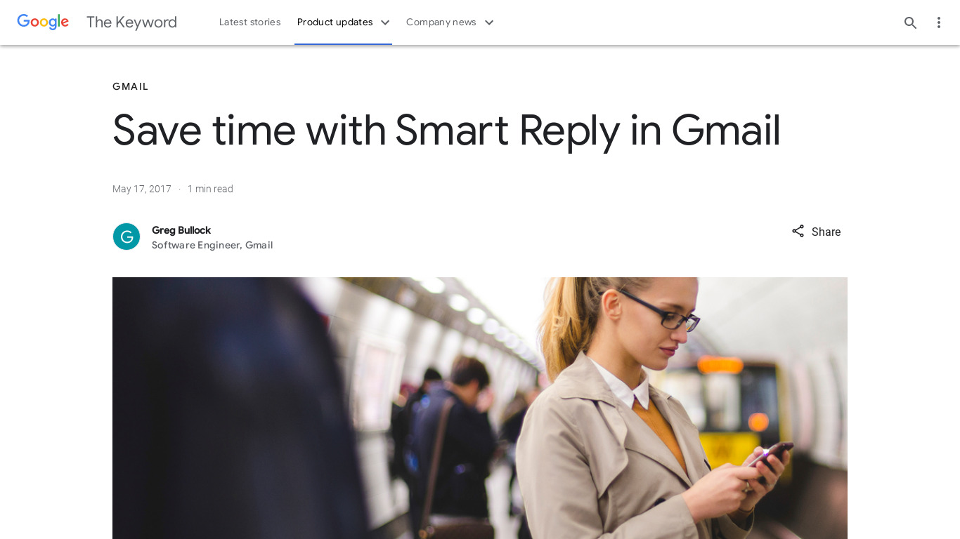 Smart Reply in Gmail Landing page