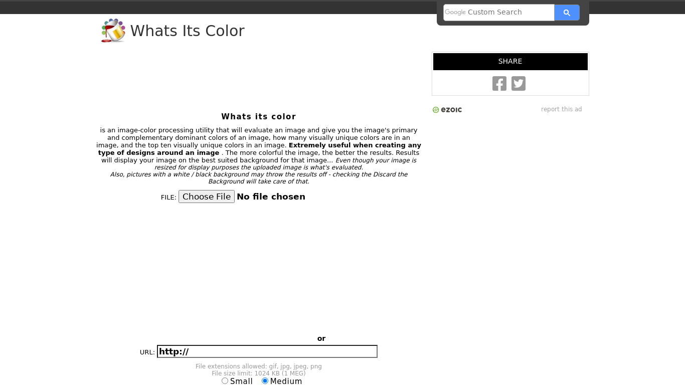 Whats Its Color Landing page
