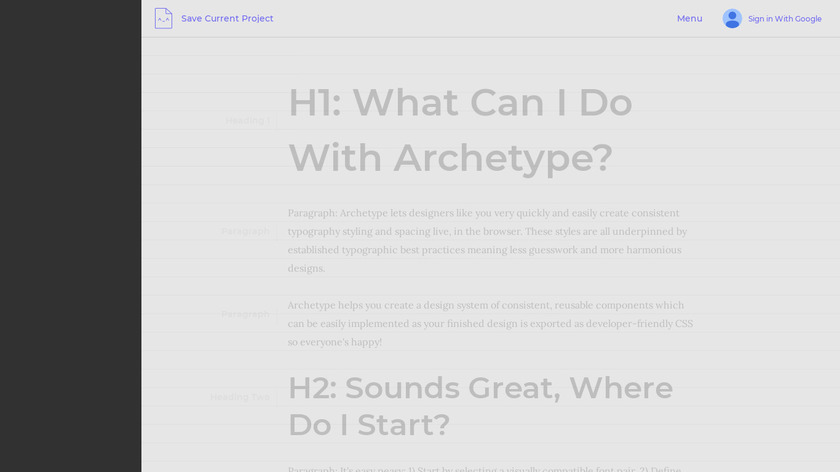 Archetype Landing Page