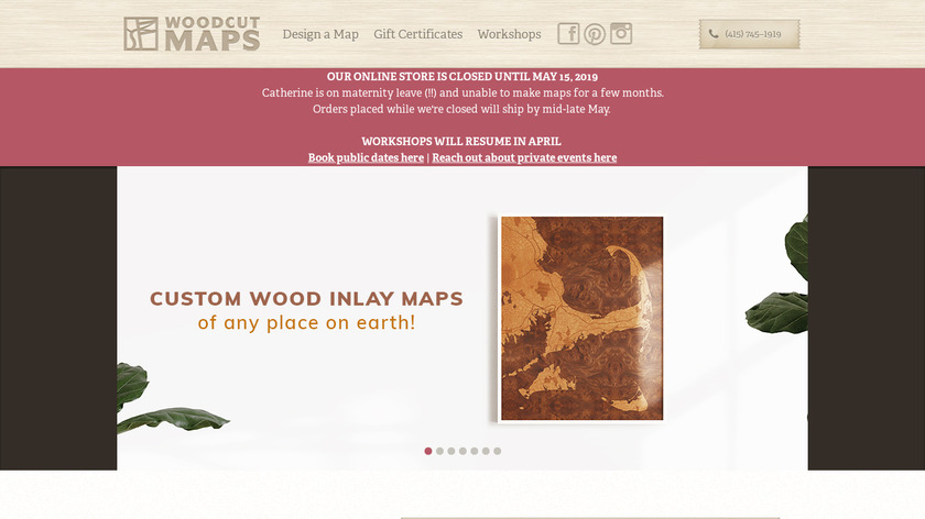 Wood Cut Maps Landing Page