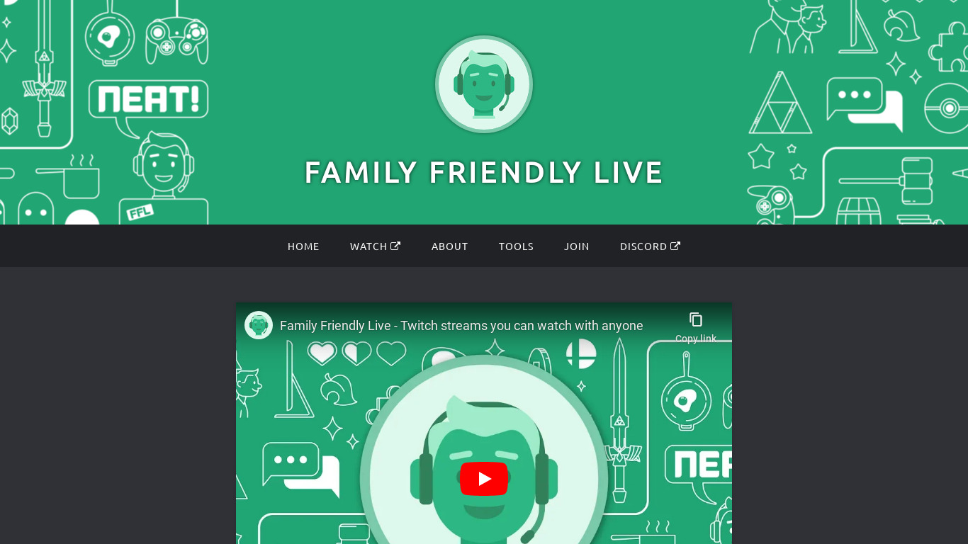Family Friendly Live Landing page