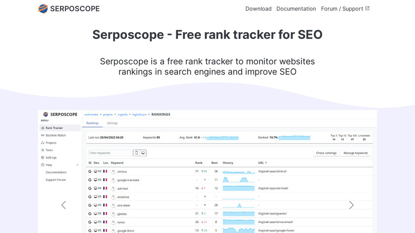 Serposcope Landing Page