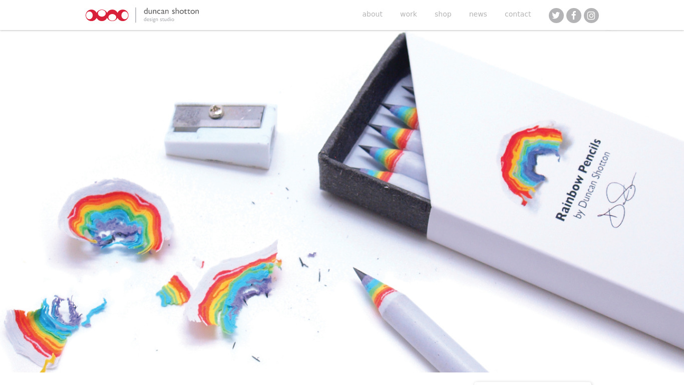 Rainbow Pencils Landing page
