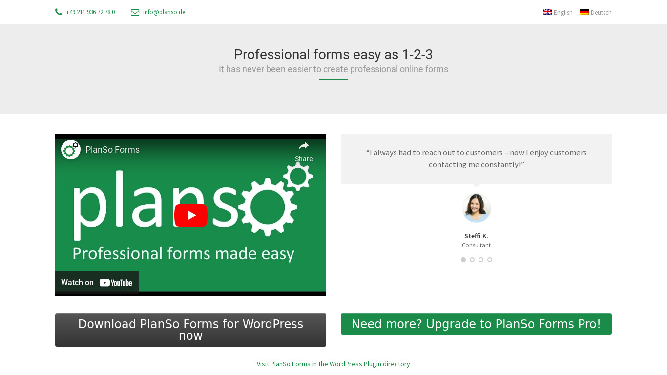 PlanSo Forms Landing page