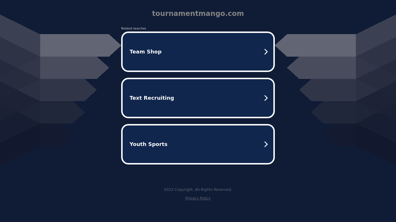 TournamentMango Landing page