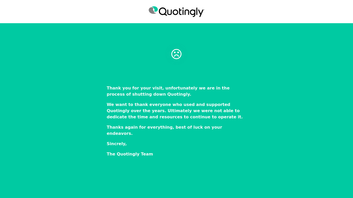 Quotingly Landing page