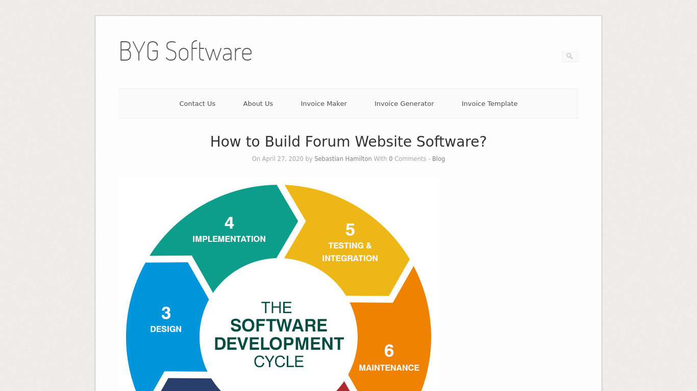 BYG Software Landing page