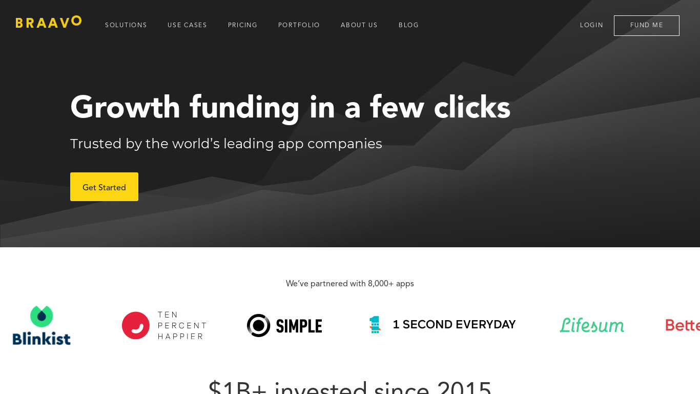 Braavo Capital Landing page