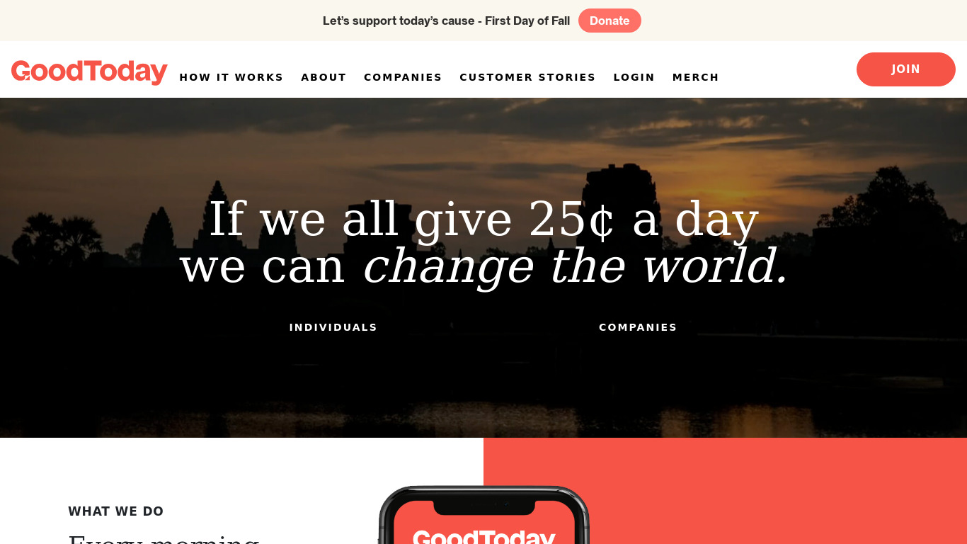 GoodToday Landing page