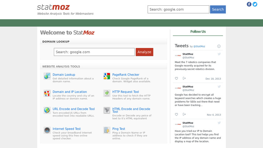 StatMoz Landing Page