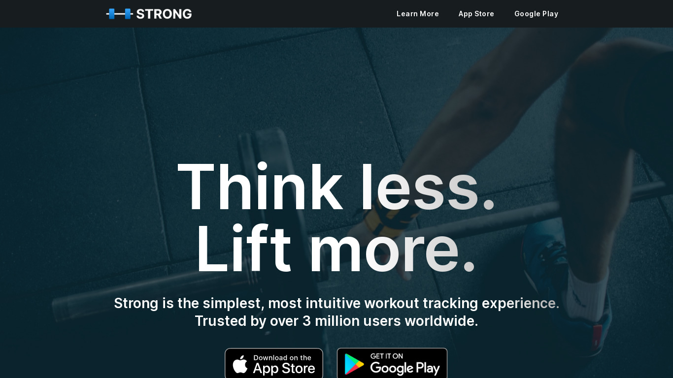 Strong.app Landing page