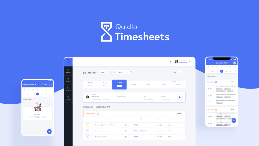 Quidlo Timesheets Landing Page