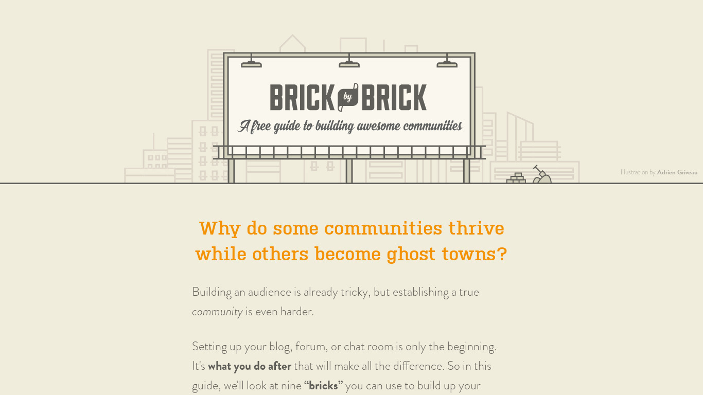 Brick By Brick Landing page