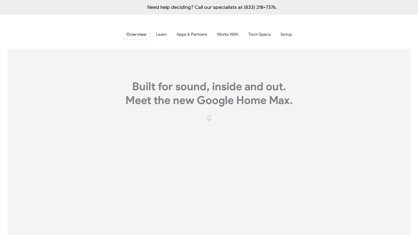 Google Home Max Landing Page