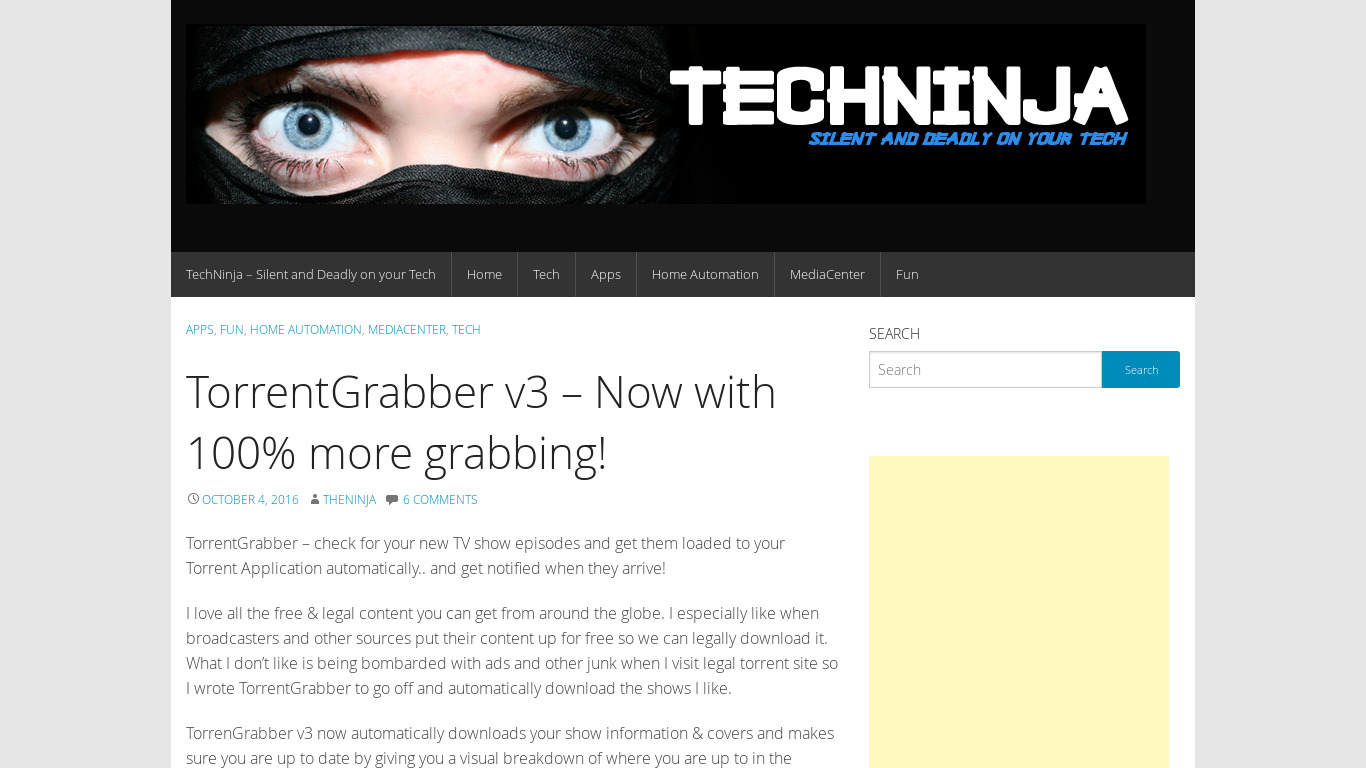 TorrentGrabber Landing page