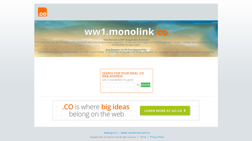 monolink Landing Page