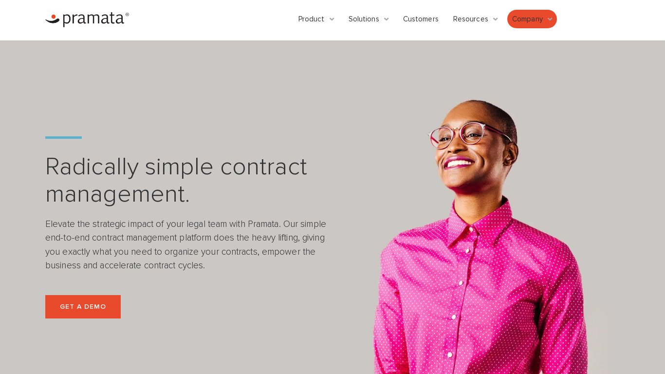 Pramata Landing page