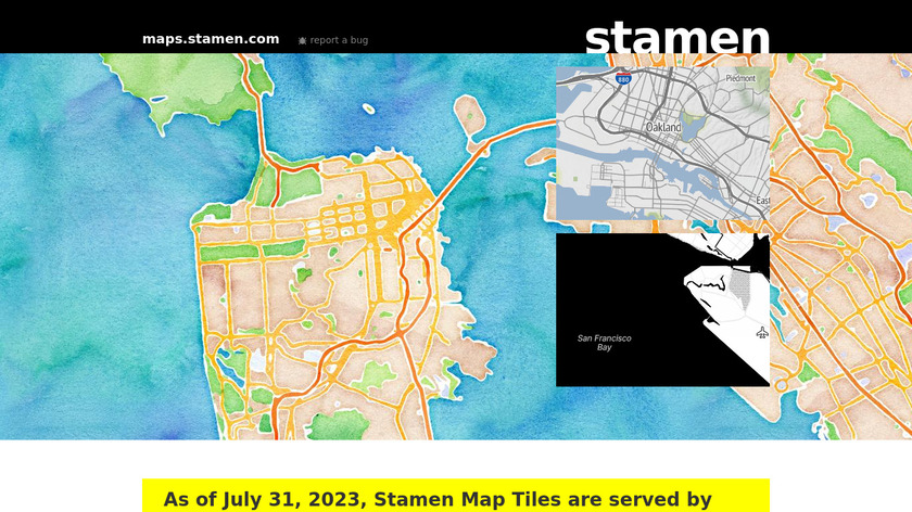 Stamen Maps Landing Page