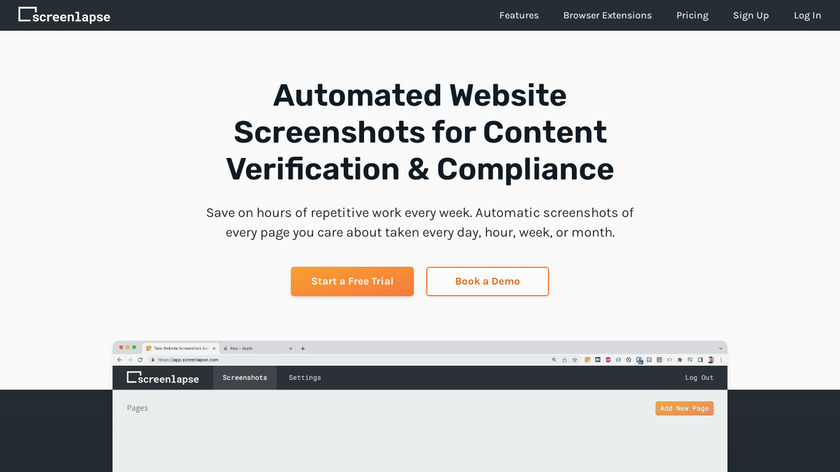 Screenlapse Landing Page