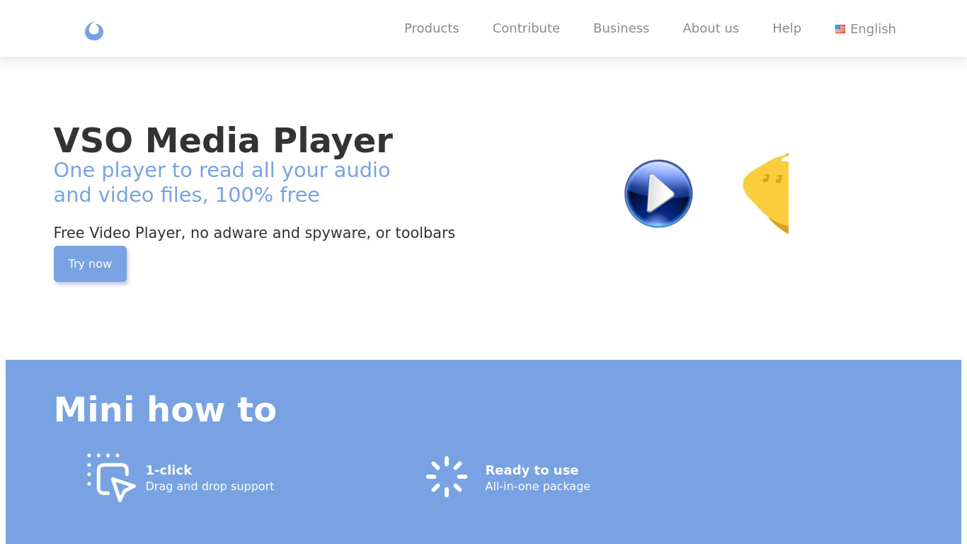 Vso Media Player Landing page