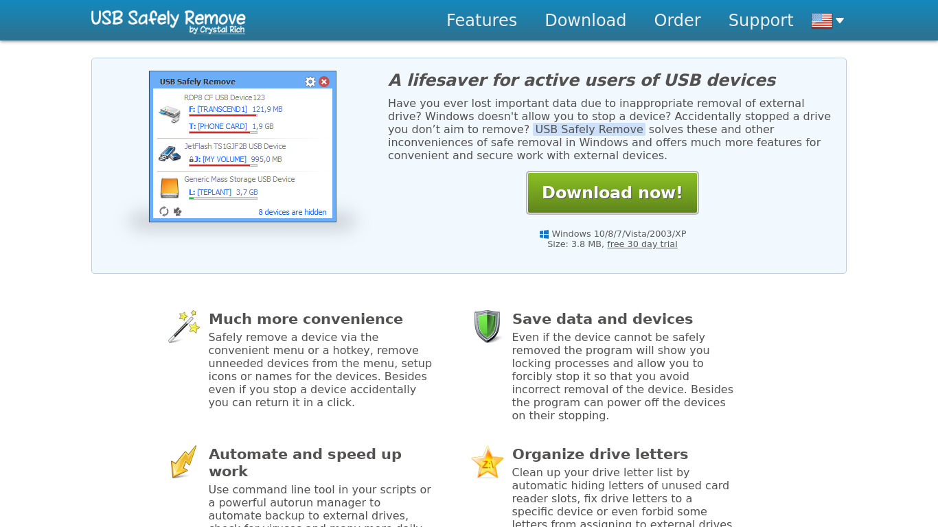 USB Safely Remove Landing page