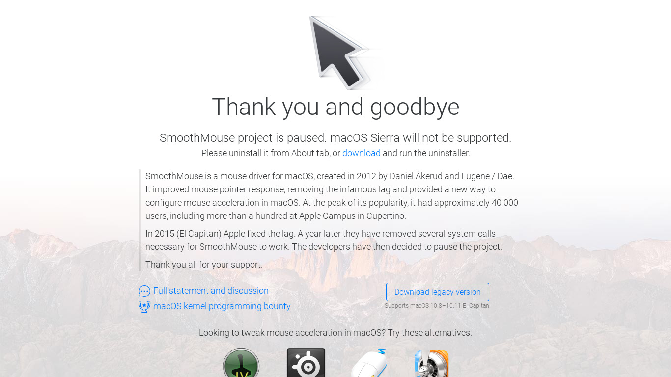 Smoothmouse Landing page