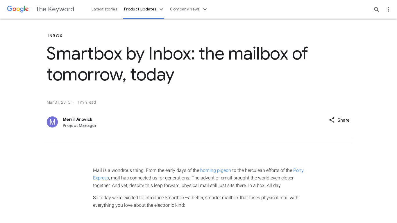 Smartbox by Inbox Landing page