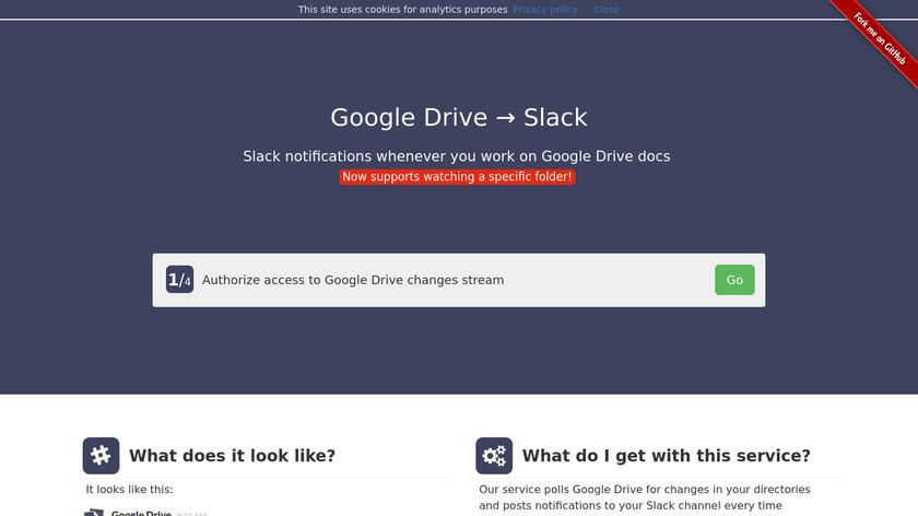 Google Drive to Slack Landing Page