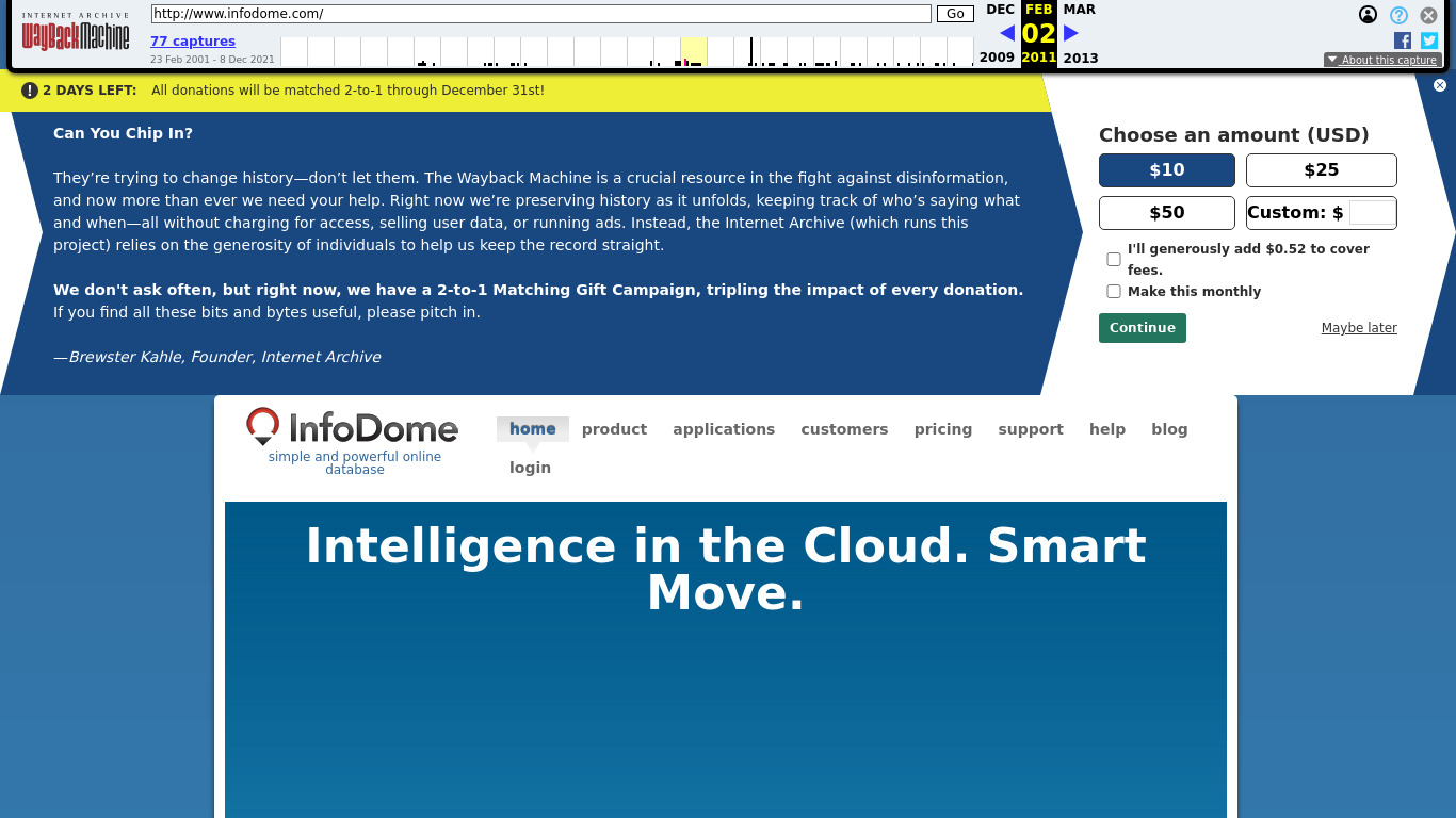 InfoDome Landing page