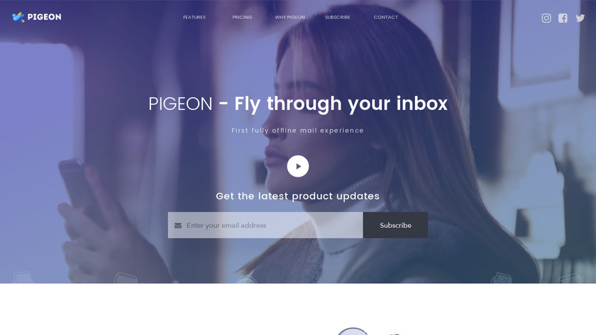 Pigeon Mail Landing Page