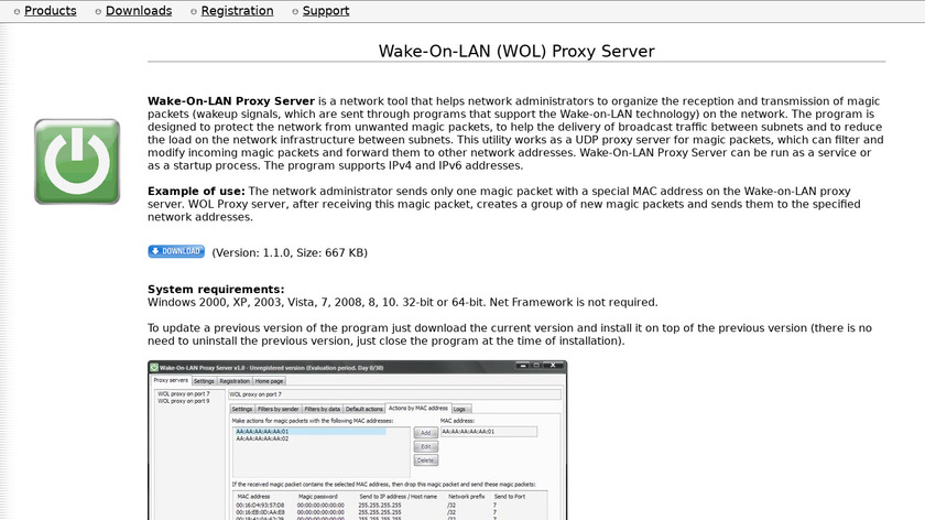 Wake-On-LAN Proxy Server Landing Page