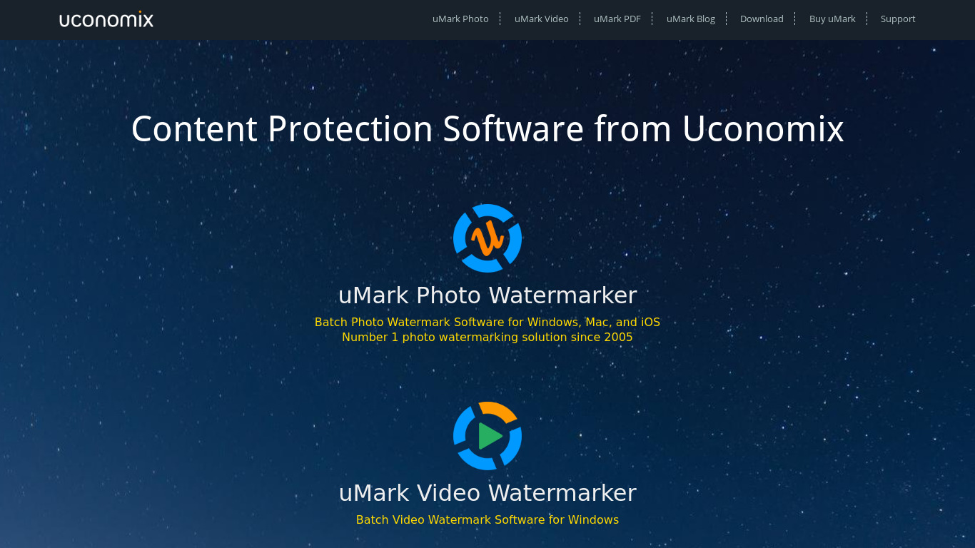 uMark Landing page