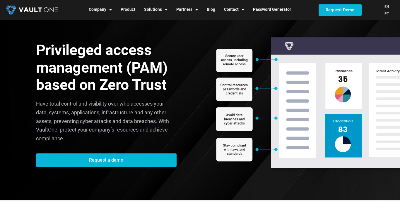 Vault One Landing page