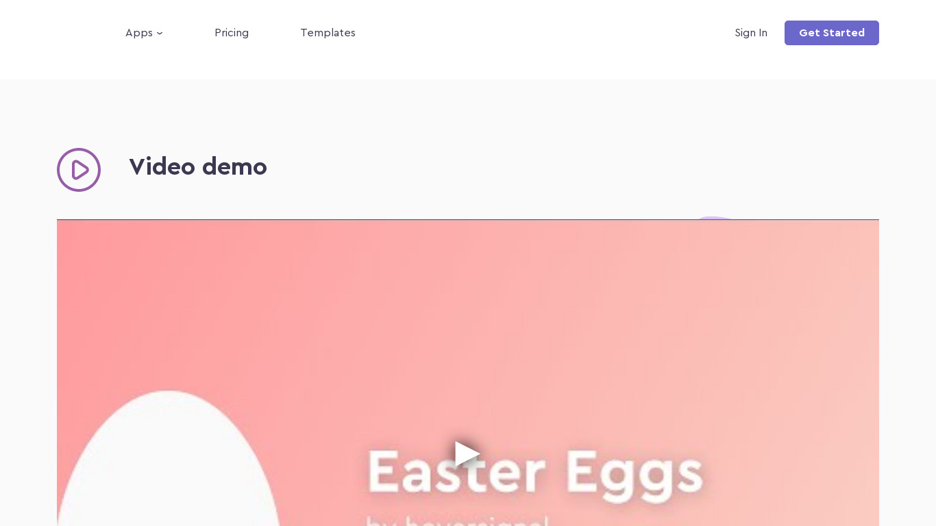 Easter Eggs by HoverSignal Landing page
