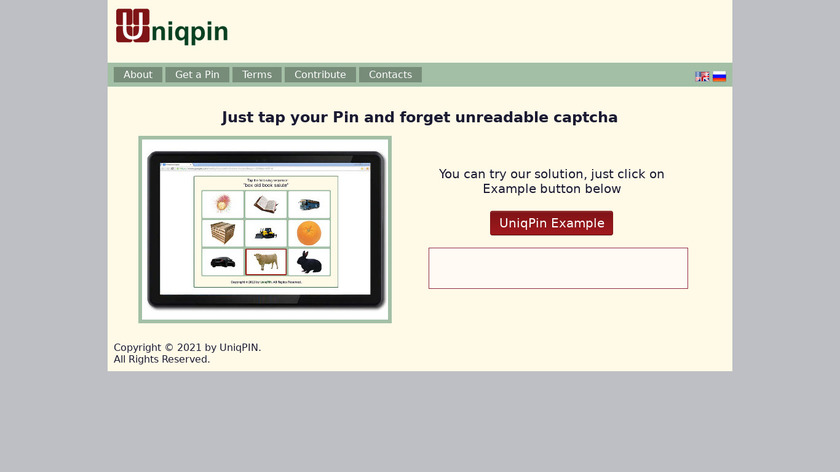 UniqPin Landing Page