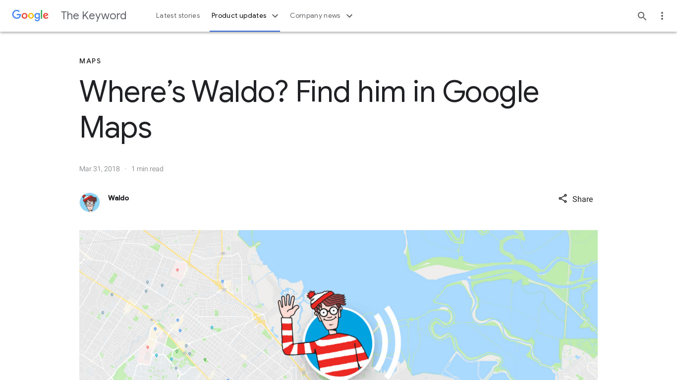 Where’s Waldo? Landing page